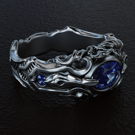 Andakara - Sterling Silver Ring with 1.0 Carat Sapphire