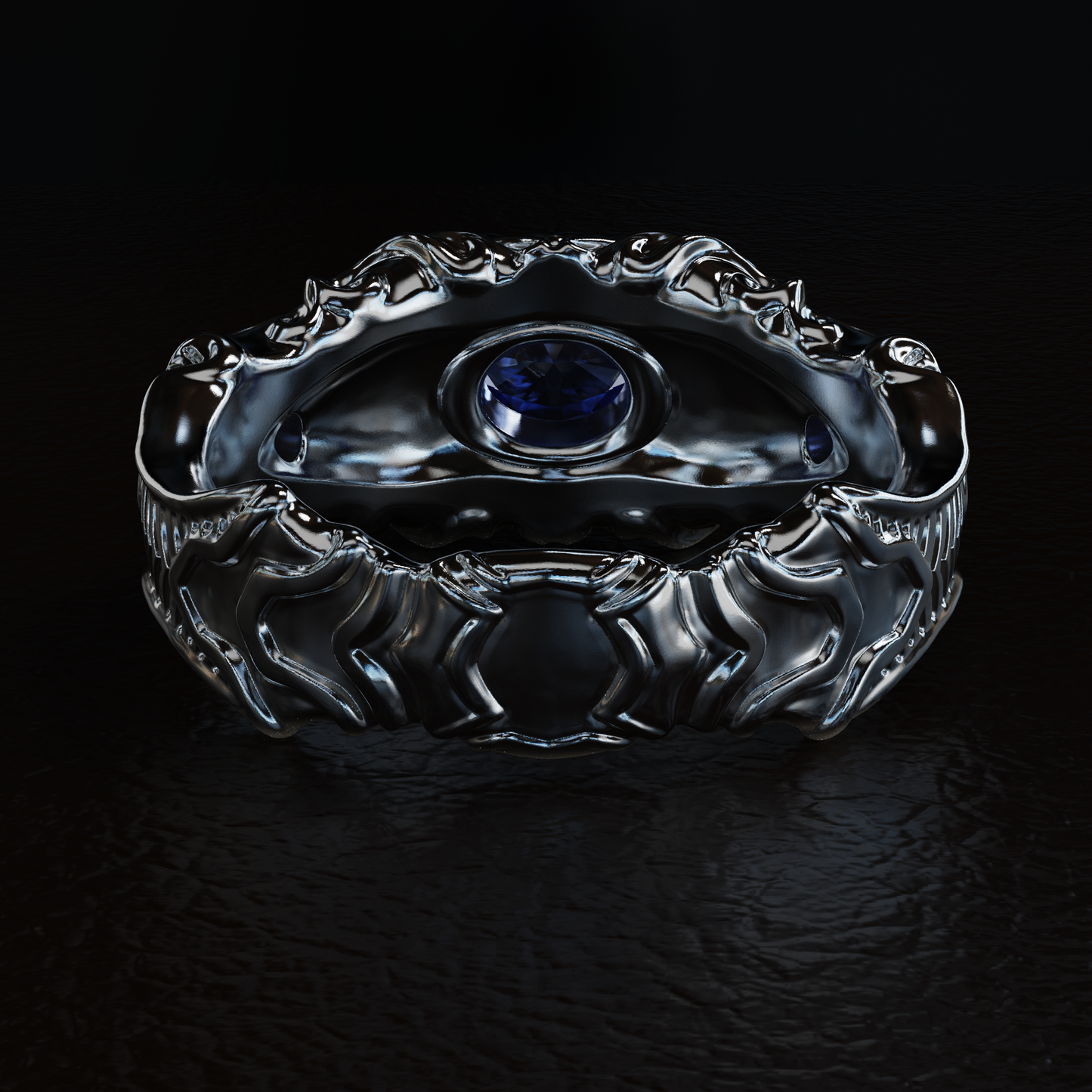 Andakara - Sterling Silver Ring with 1.0 Carat Sapphire