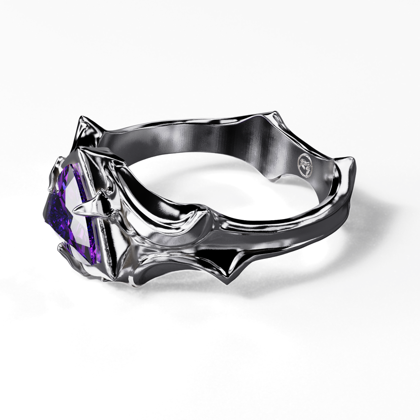1.2 Carat Trillion Cut Amethyst Ring