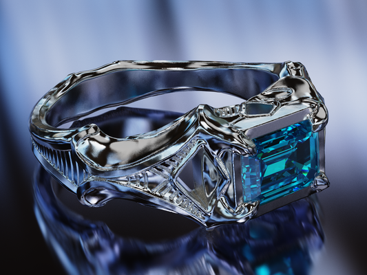 Aquamarine Dream Sterling Silver Ring with 1 Carat Lab Aquamarine