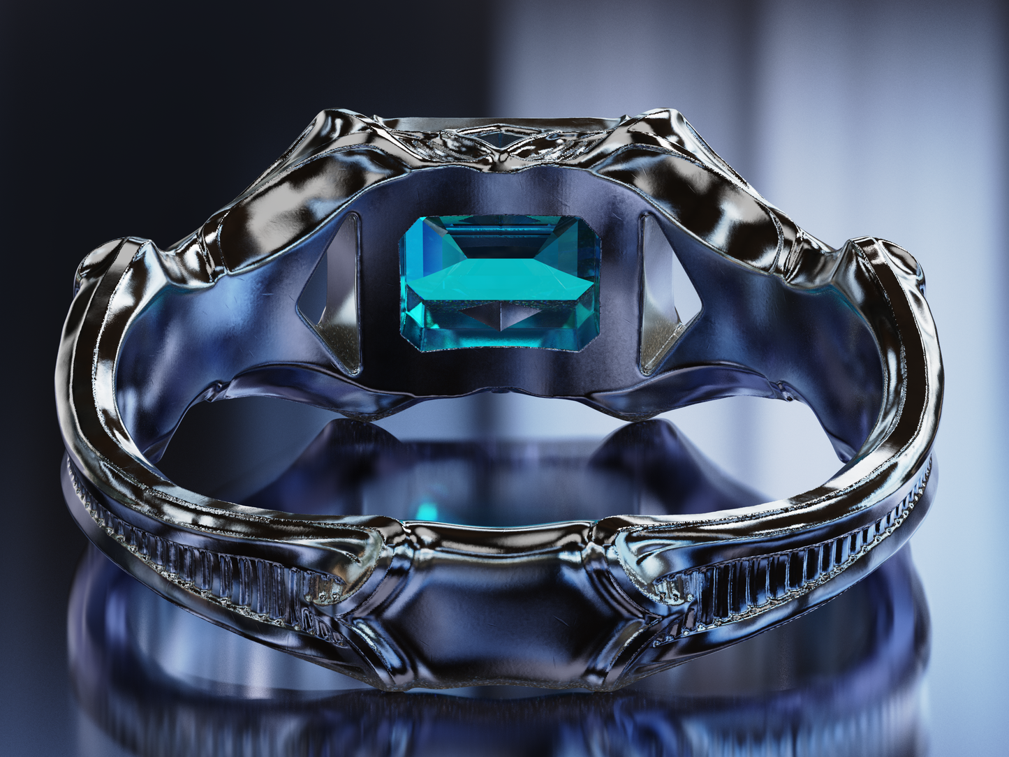 Aquamarine Dream Sterling Silver Ring with 1 Carat Lab Aquamarine