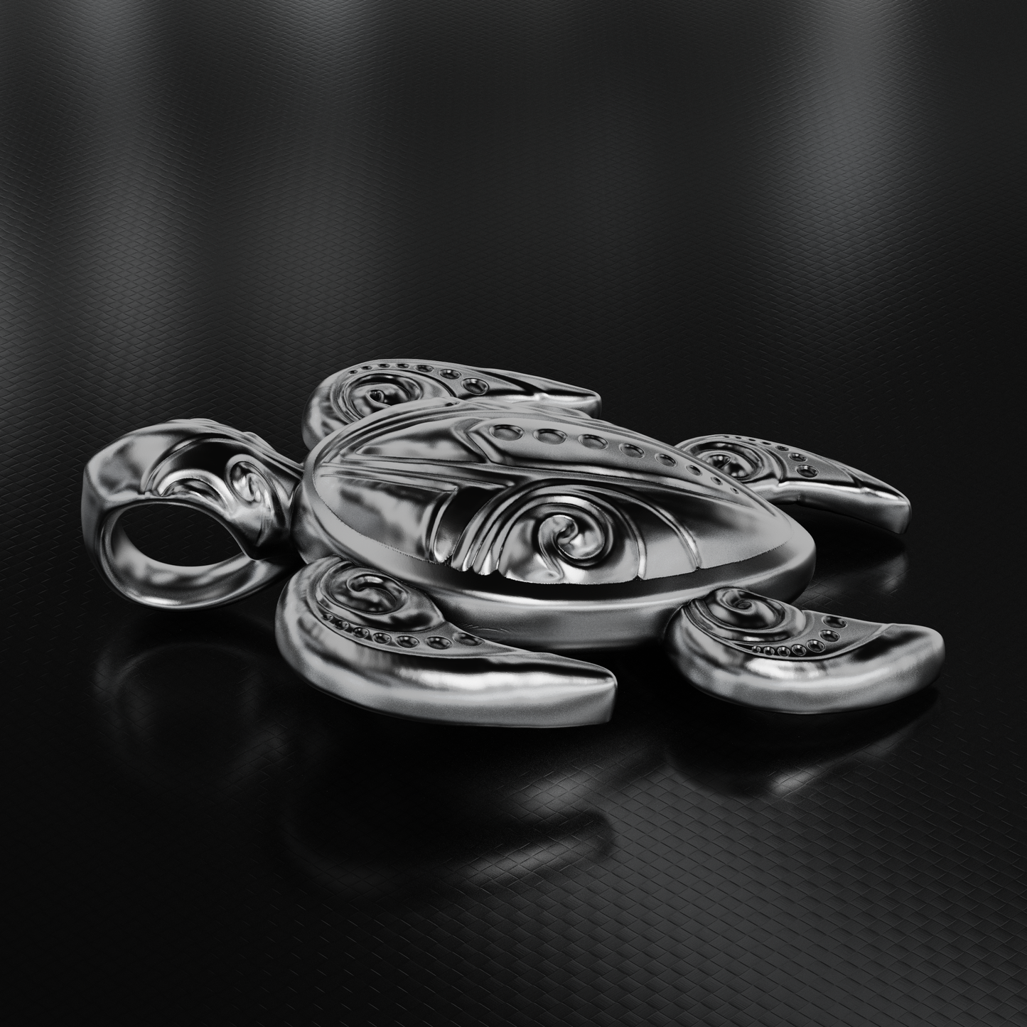 Sterling Silver Sea Turtle Pendant with Engravings