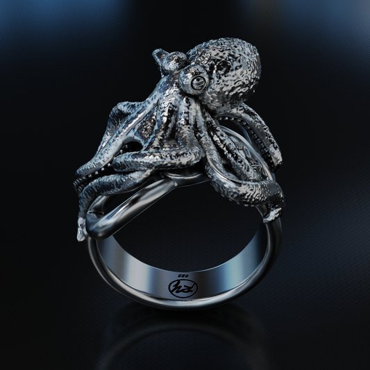 Sterling Silver Octopus Ring