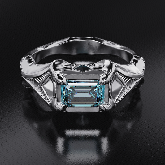 Aquamarine Dream Sterling Silver Ring with 1 Carat Lab Aquamarine