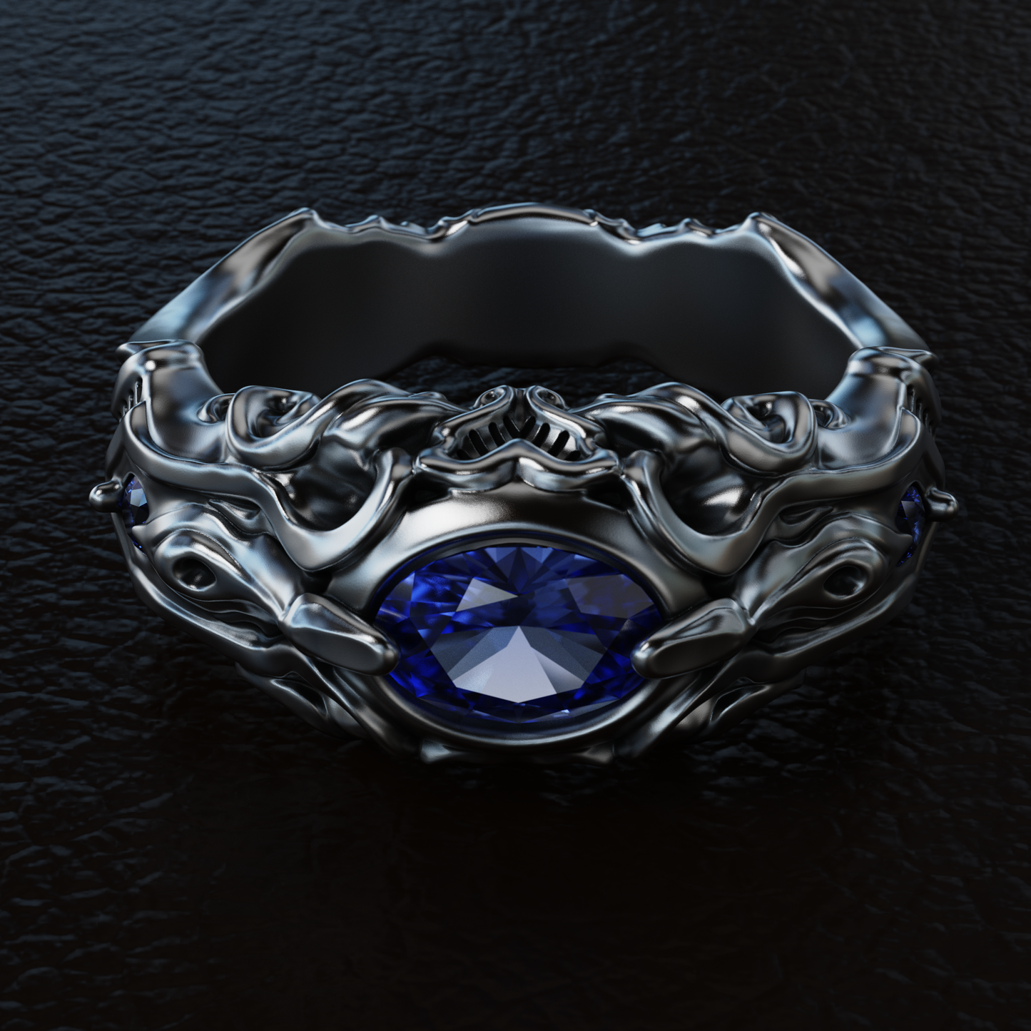Andakara - Sterling Silver Ring with 1.0 Carat Sapphire