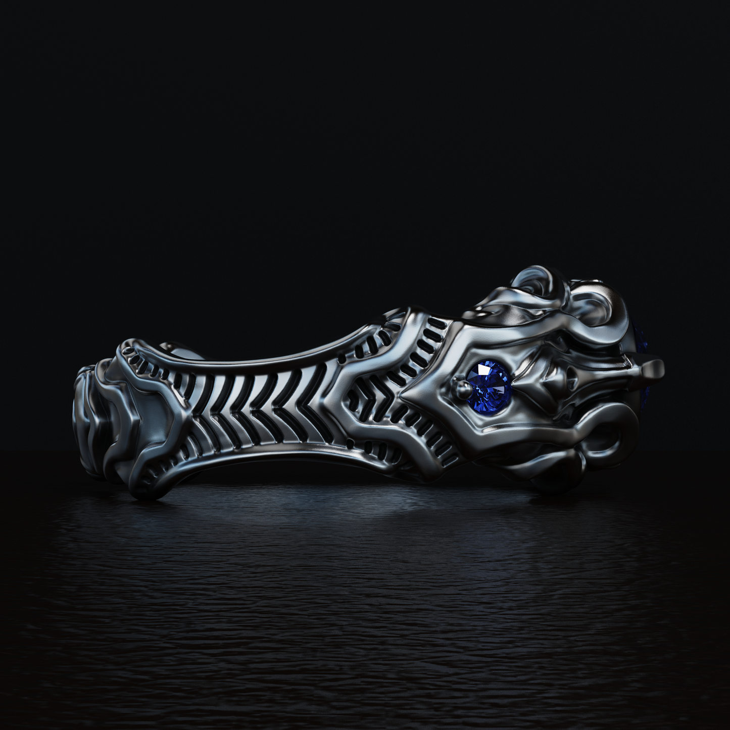Andakara - Sterling Silver Ring with 1.0 Carat Sapphire