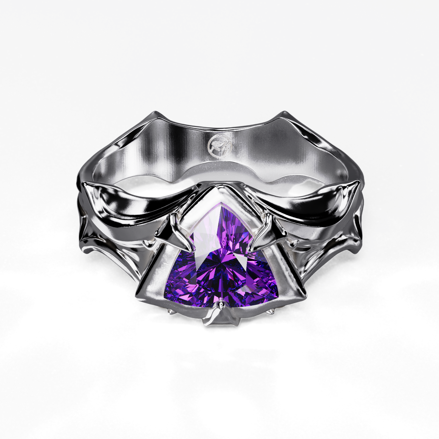1.2 Carat Trillion Cut Amethyst Ring