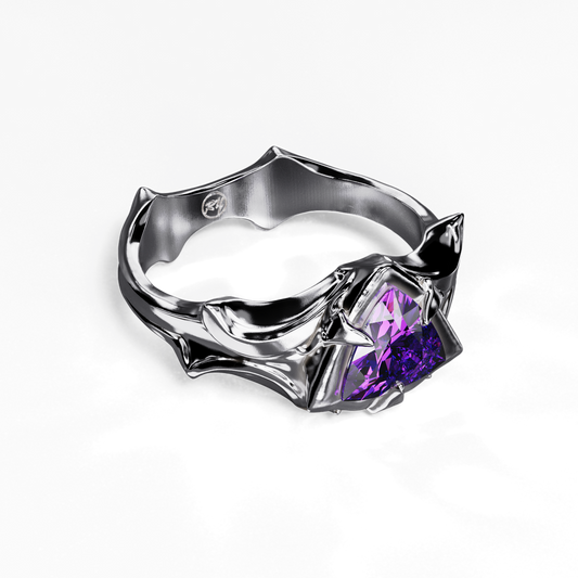 1.2 Carat Trillion Cut Amethyst Ring