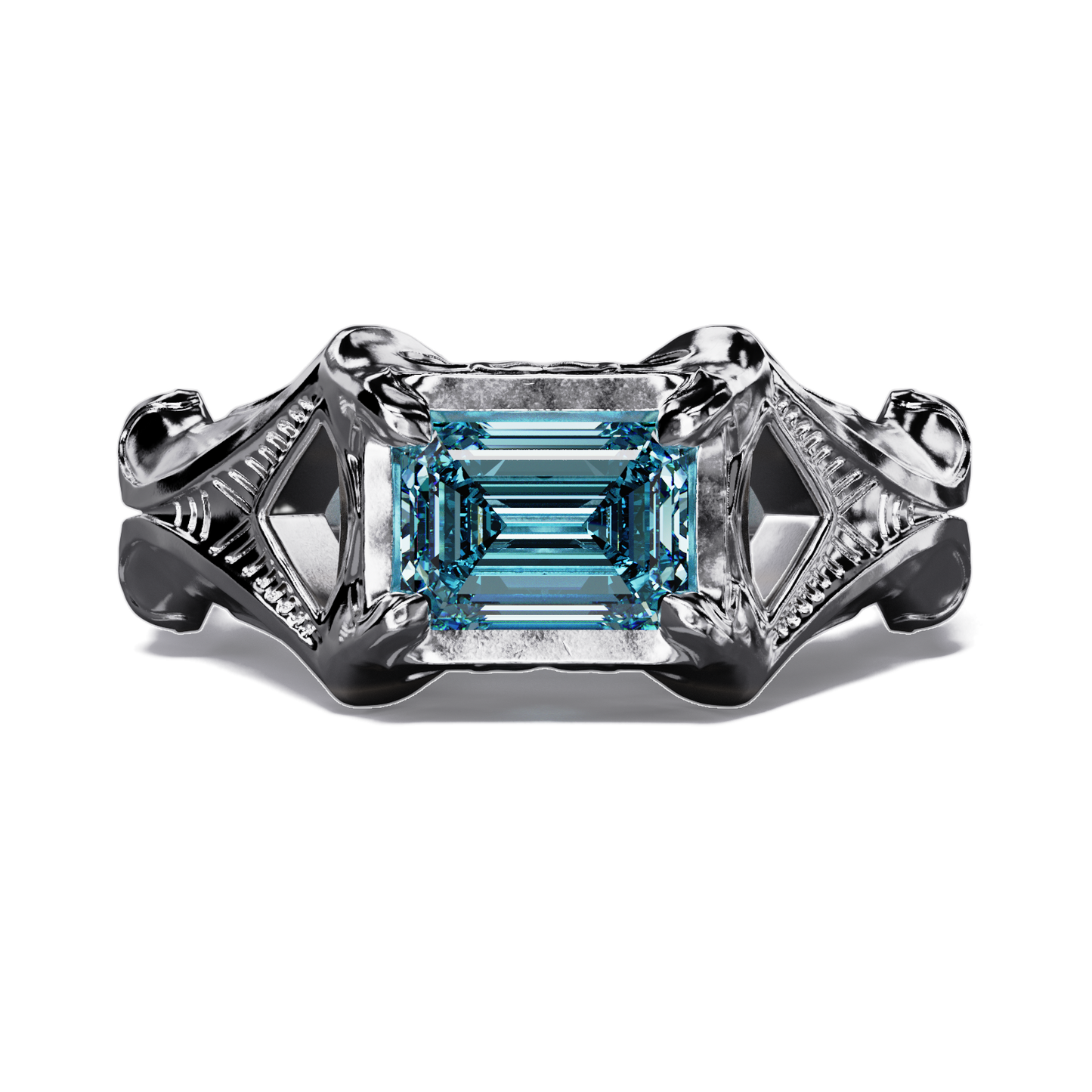 Aquamarine Dream Sterling Silver Ring with 1 Carat Lab Aquamarine