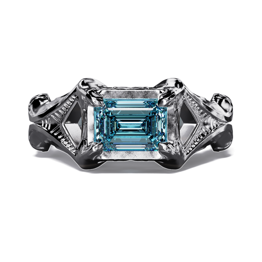 Aquamarine Dream Sterling Silver Ring with 1 Carat Lab Aquamarine