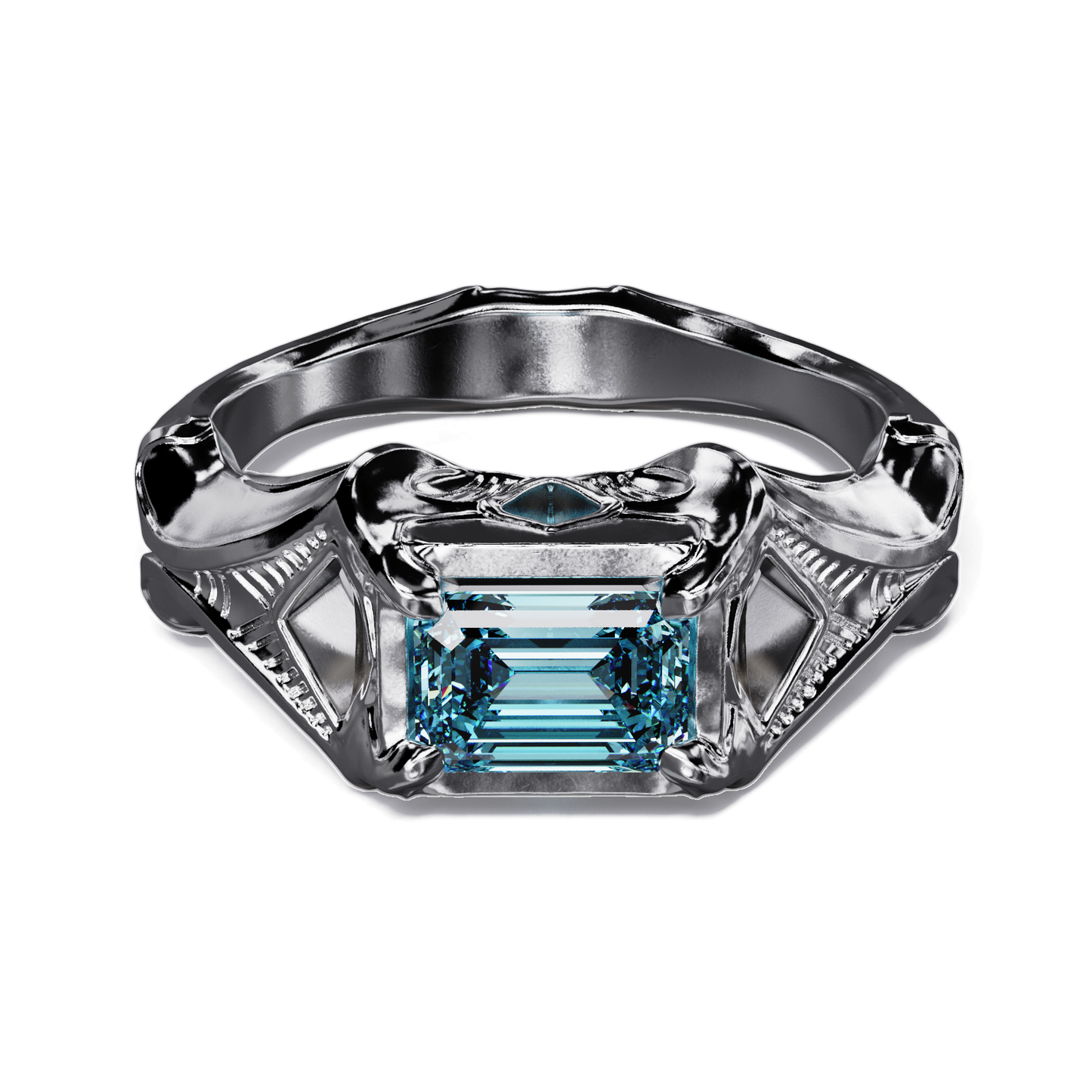 Aquamarine Dream Sterling Silver Ring with 1 Carat Lab Aquamarine