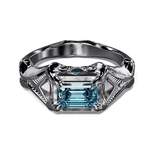 Aquamarine Dream Sterling Silver Ring with 1 Carat Lab Aquamarine