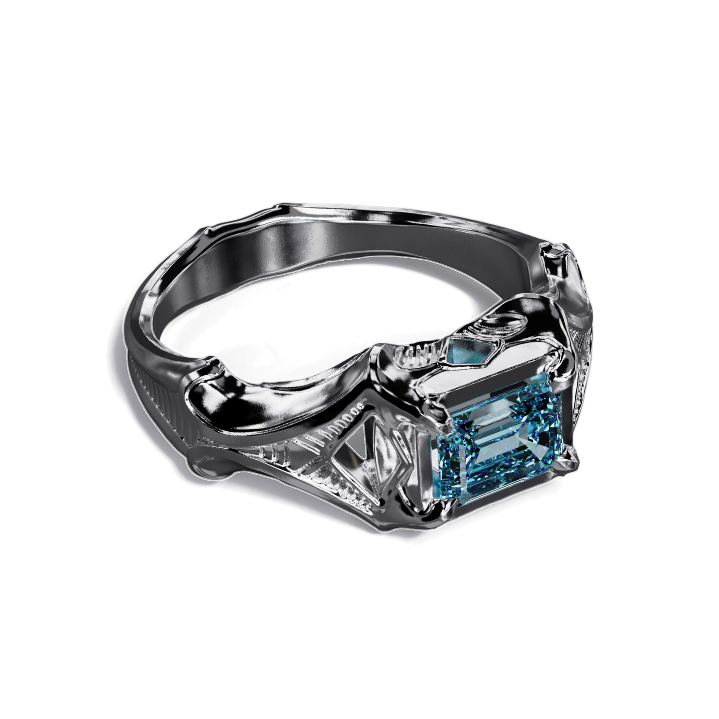 Aquamarine Dream Sterling Silver Ring with 1 Carat Lab Aquamarine