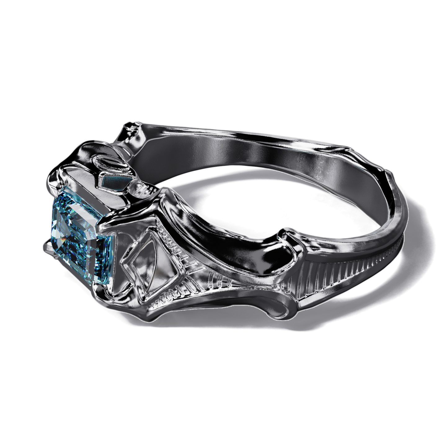 Aquamarine Dream Sterling Silver Ring with 1 Carat Lab Aquamarine