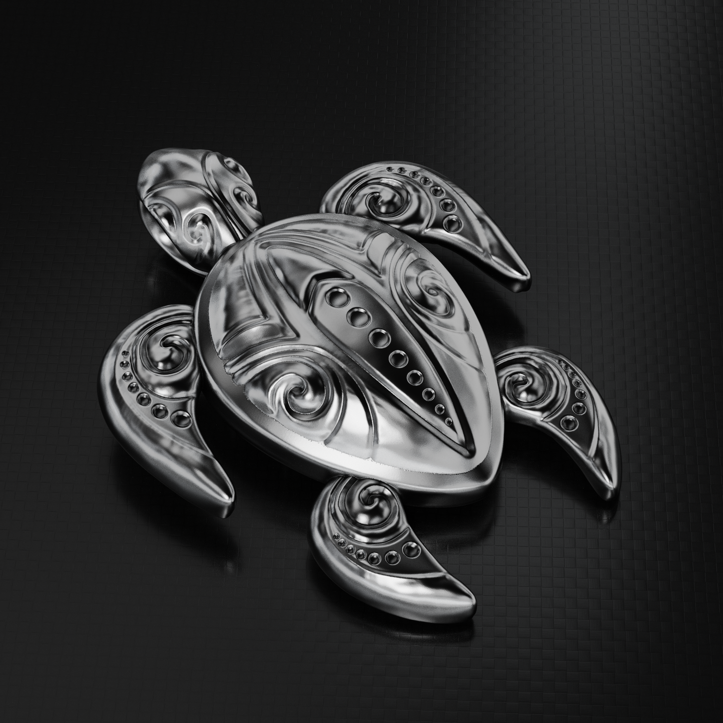 Sterling Silver Sea Turtle Pendant with Engravings