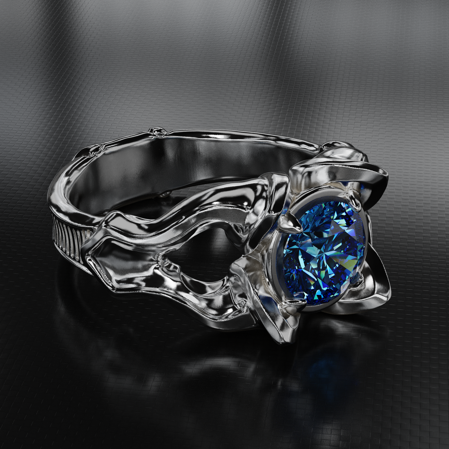 Blue Zircon Bloom Ring