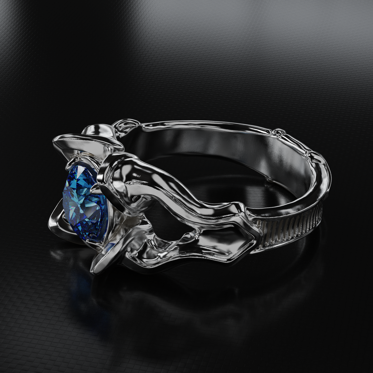 Blue Zircon Bloom Ring